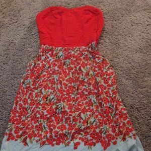 Xhilaration coral and blue sundress